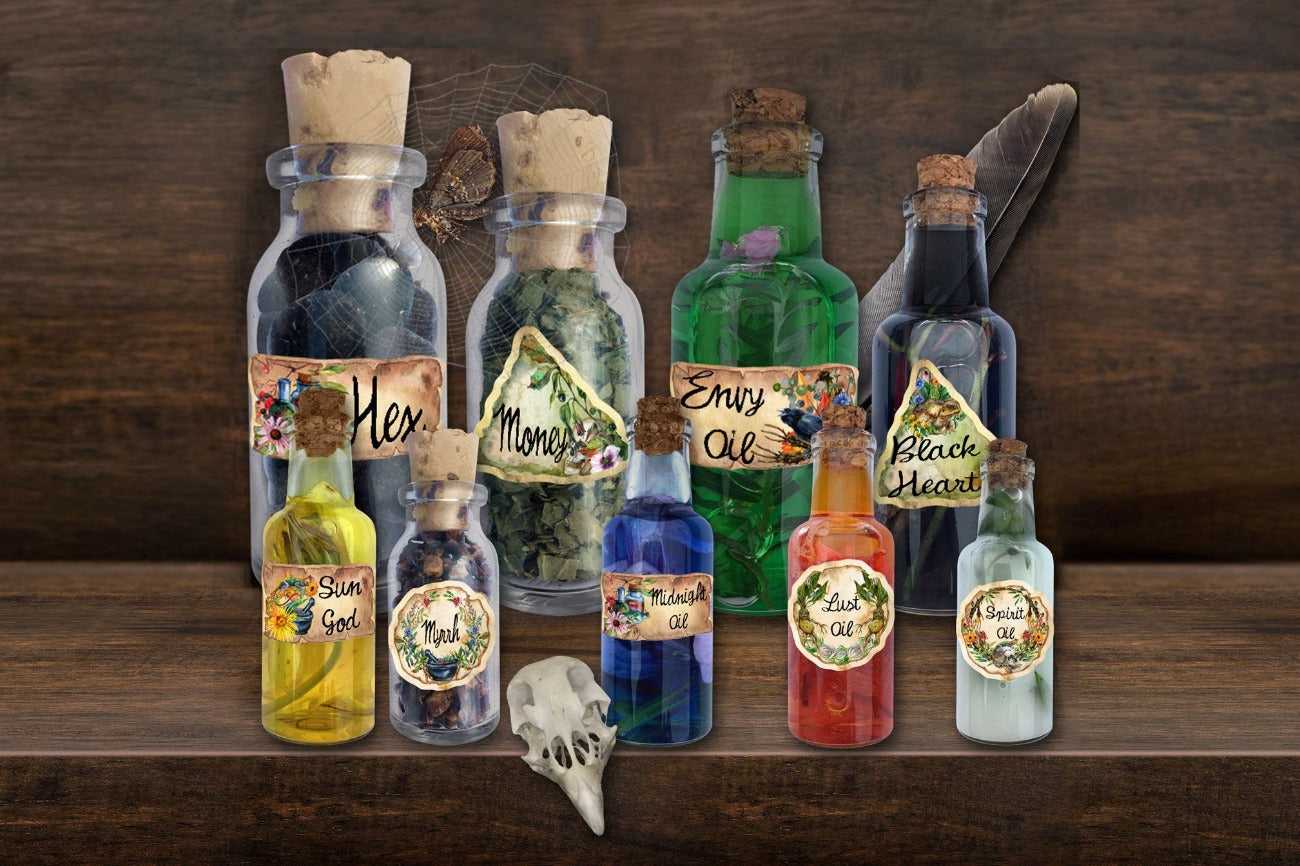 OCCULT ALCHEMY LABELS, Hermetic stickers, 9 printable art labels for your poison potion bottles