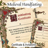 MEDIEVAL HANDFASTING, Printable Certificate & Invitation, Wicca Pagan Wedding Marriage Parchment, Jump the Broom, Witchcraft Cord Binding - Morgana Magick Spell