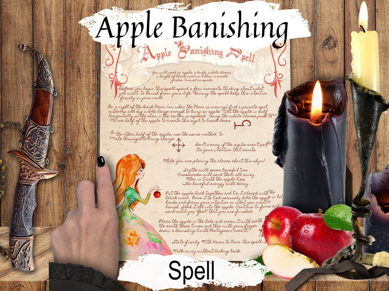 APPLE BANISHING SPELL, Charmed Style Spell, Wicca Witchcraft Magic Poison Apple, How to Use Apples in Spells, Banish Negative Energy - Morgana Magick Spell