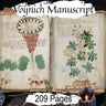 ANCIENT VOYNICH MANUSCRIPT, 15th Century Witchcraft, Digital Download, 209 Pages, Old Handwritten Mysterious Undecipherable Book of Shadows - Morgana Magick Spell