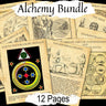 ALCHEMY Bundle 12 Pages, Wicca Occult Ceremonial Magic, Witchcraft Key of Solomon, Philosophers Stone, Hermetic Science, Goetia Witch Book - Morgana Magick Spell