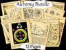 ALCHEMY Bundle 12 Pages, Wicca Occult Ceremonial Magic, Witchcraft Key of Solomon, Philosophers Stone, Hermetic Science, Goetia Witch Book - Morgana Magick Spell