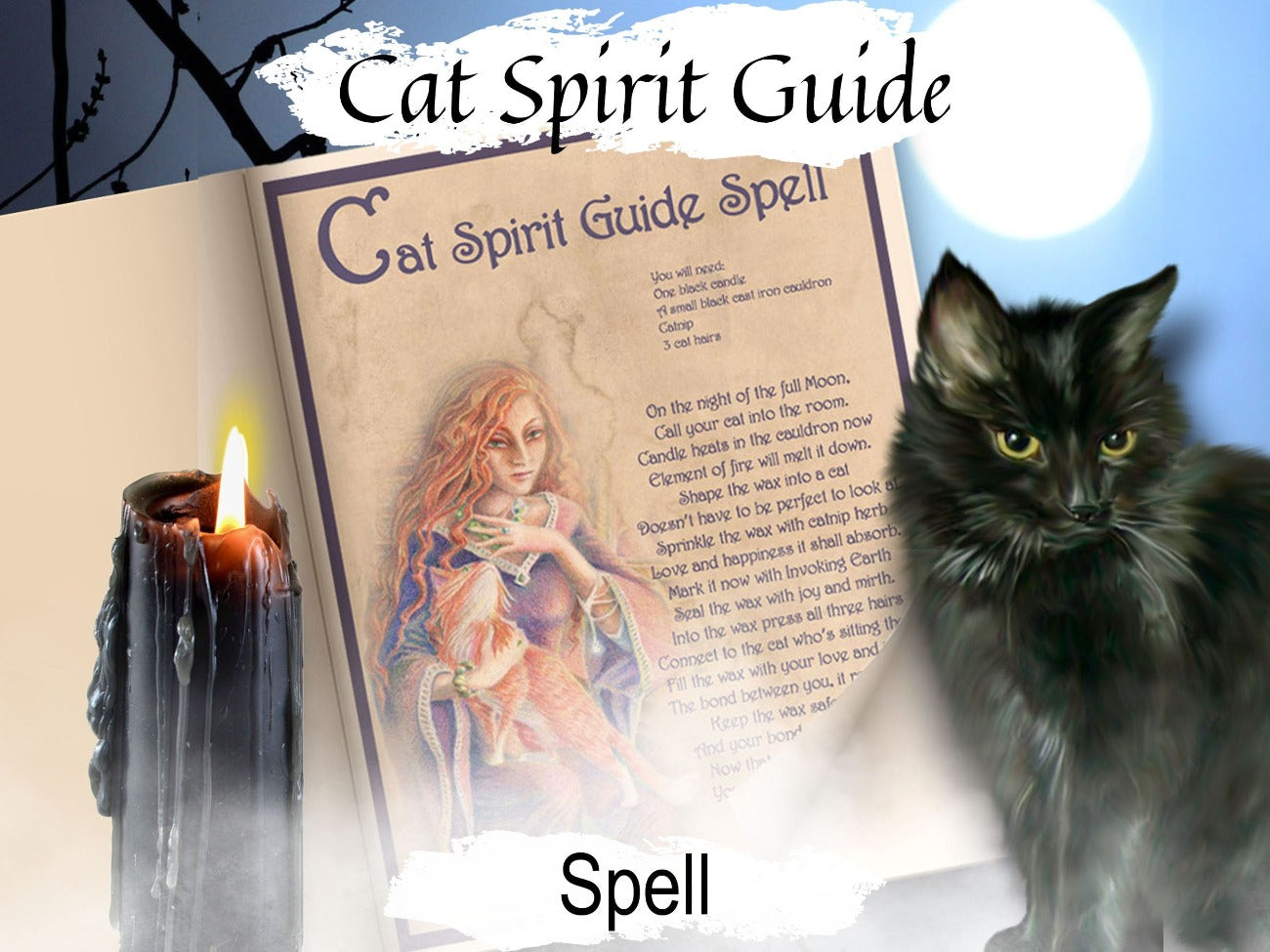CAT SPIRIT GUIDE, Get a Cat Spiritual Helper, Cat Familiar, Wicca Witch Cat Spell Magic, Pet Ritual, Witchcraft Cat Spirit Helper Guide - Morgana Magick Spell