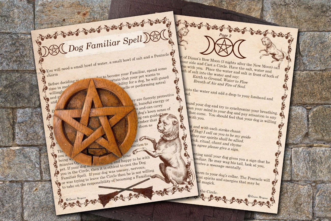 DOG FAMILIAR SPELL 2 Pages, Wicca Get a Dog Familiar, Dog Spirit Guide, Magical Pet, Witchcraft Familiar magical pet, Witch Animal Spell - Morgana Magick Spell