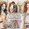 BELTANE CLIPART, Fantasy Spring Graphics, May Day Sabbat Grimoire, Watercolor Art, Commercial Use, Goddess Wicca Gift, Commercial Use - Morgana Magick Spell