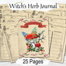 WITCH HERBAL Junk Journal Planner, 25 Pages, Witchy Apothecary Journal, Wicca Herb Magick, Witchcraft Herbal Garden DIY Grimoire - Morgana Magick Spell