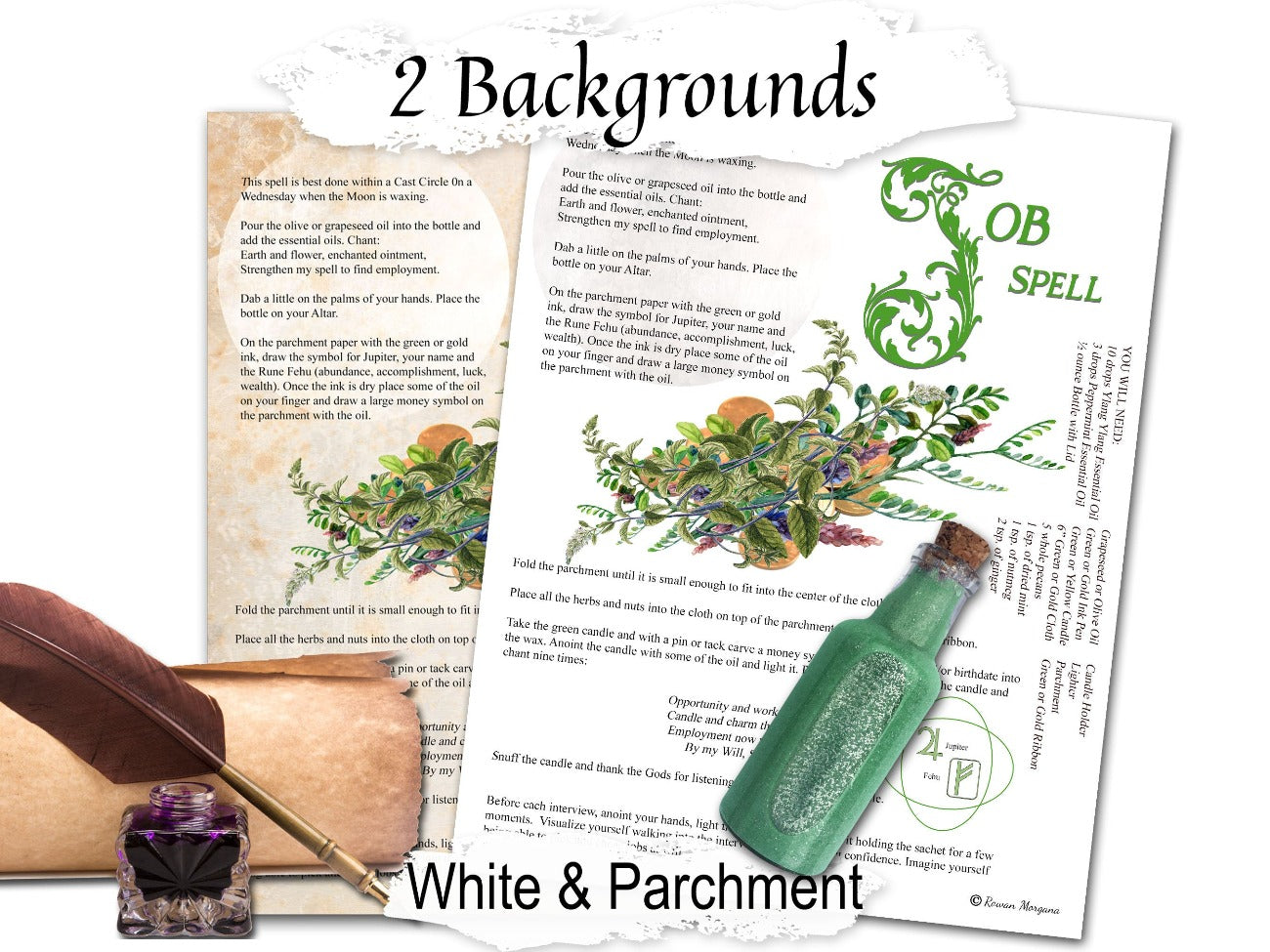 JOB SPELL, Get a Job Employment, Career Magic Dream Job, Chant and Herbs, Real Wicca Witchcraft Magic Spell, Find a Job Printable, Mojo Bag - Morgana Magick Spell