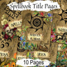 SPELLBOOK TITLE PAGES - Spells Symbols and Signs, Wicca Book of Shadows divider pages. Beautiful Pagan parchment with fantasy creatures, pagan symbols, and flowers- Morgana Magick Spell