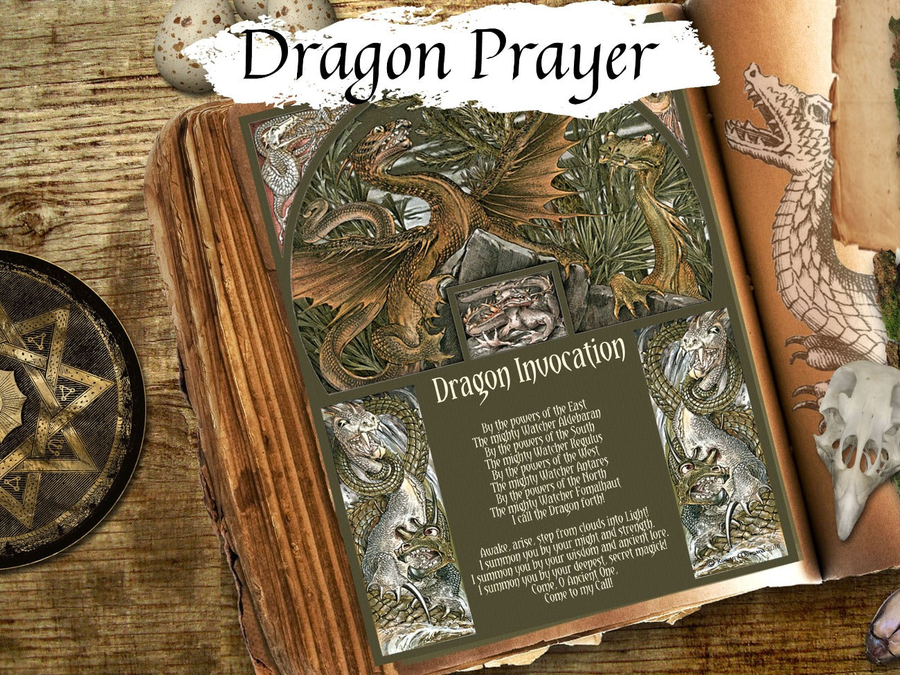 DRAGON INVOCATION, Call a Dragon into a Magick Circle, Summon a Dragon, Wicca Chant Prayer, Folklore Witchcraft Ritual, Dragon Moon Spell - Morgana Magick Spell