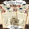 FREYA NORSE GODDESS, 4 Printable Pages, Correspondences, Magic Spell, Fertility Goddess - Morgana Magick Spell