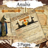 ANUBIS Egyptian God, 3 Pages, Jackal Mummification God Correspondences, Anubis Sarcophagus, Ancient Egypt Printable Witchcraft Grimoire - Morgnana Magick Spell