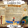 GODDESS ISIS 6 Pages, Isis and Osiris, Lore and Mythology, Egyptian Goddess of Healing & Magic, Isis Wings, Printable Grimoire Altar Guide - Morgana Magick Spell