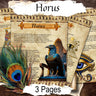 HORUS Egyptian God, 4 Pages, Eye of Horus, Isis, Egyptian Mythology, Falcon God of Protection, Ancient Egypt Printable Witchcraft Grimoire - Morgana Magick Spell