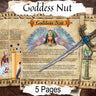 GODDESS NUT 5 Pages, Lore and Mythology, Egyptian Goddess of the Sky Stars and Heavens, Printable Witchcraft Grimoire Altar Guide, Gift - Morgana Magick Spell