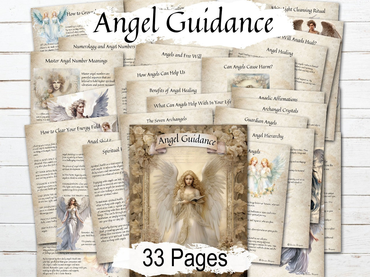 ANGEL GUIDANCE, 33 pages, Essential Guide to Divine Angelic Realm, Angel Daily Rituals, Meditations, Purification, White Light Angel Healing - Morgana Magick Spell