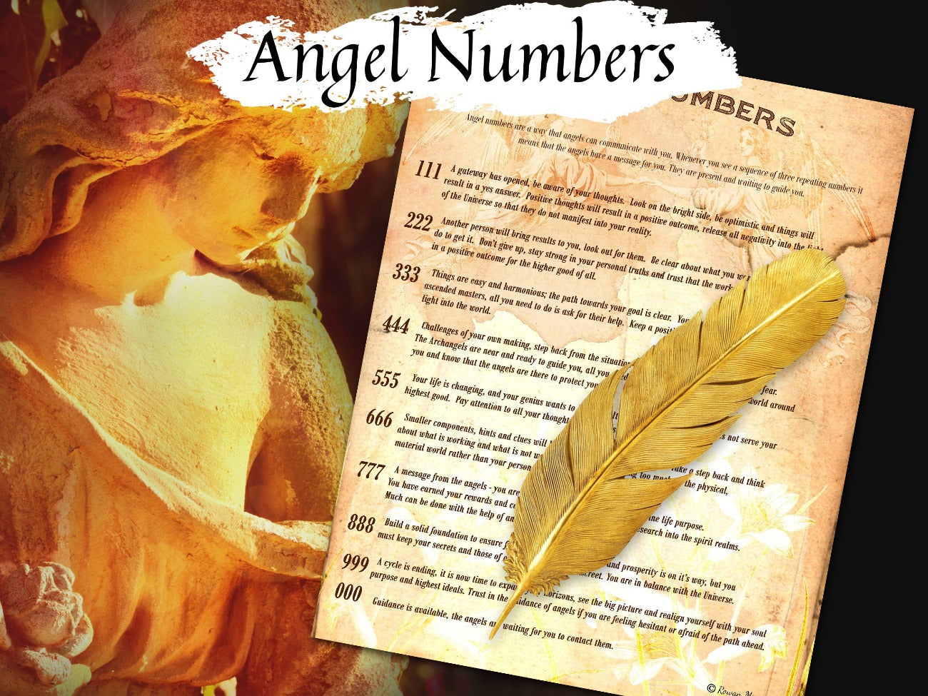 ANGEL NUMBERS, Meaning of Repeating Numbers, Angel Numerology and Guardian Angel Guidance, Printable - Morgana Magick Spell