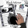 BLACK MIRROR Magic, 2 Printable Pages, Wicca Witchcraft Scrying Mirror Divination, Mirror Cleansing and Charging, Spirit World Magic - Morgana Magick