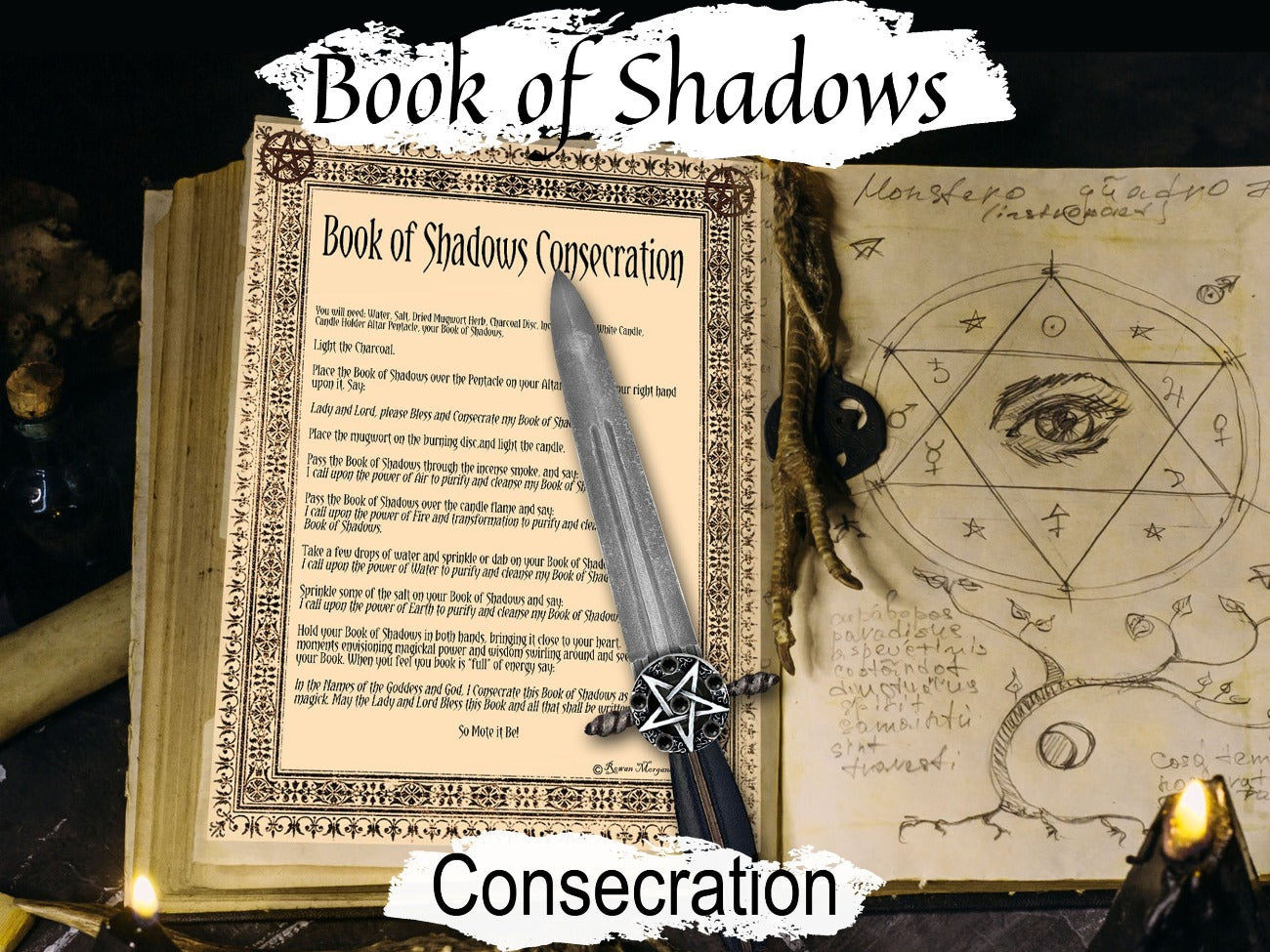 CONSECRATE GRIMOIRE, How to Bless and Empower Book of Shadows, Dedicate a Book of Shadows, Wicca Witchcraft Book Devotion, Sanctify a Book - Morgana Magick Spell