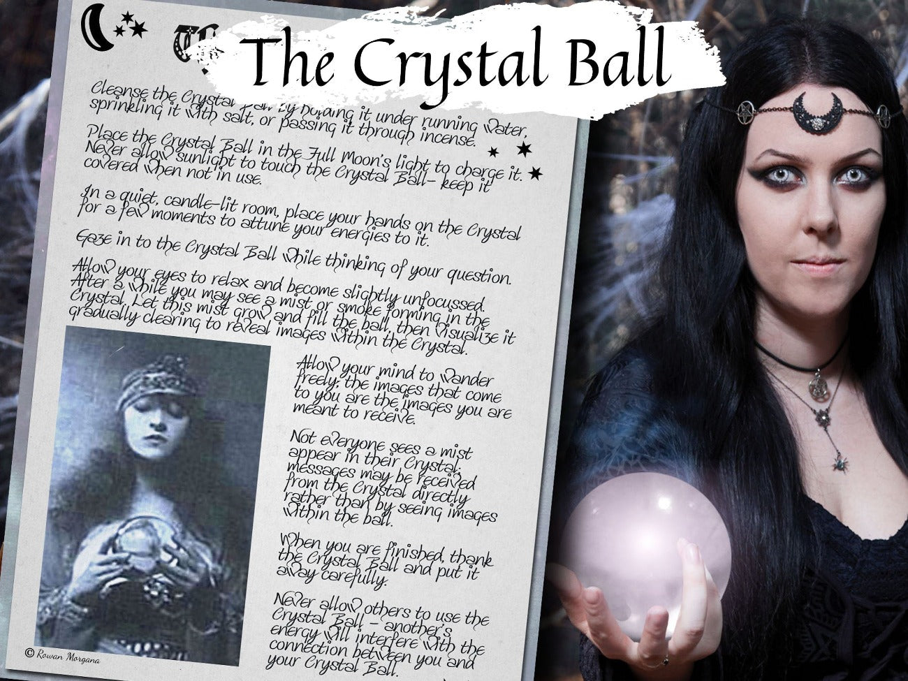 CRYSTAL BALL GUIDE, How to Cleanse Charge & Use, Gazing and Empowering, Scrying Divination, Witchcraft Wicca Fortune Telling, Grimoire