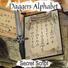 DAGGERS ALPHABET, Witchcraft Occult Secret Script, Arcane Magical Writing, Aleister Crowley, Spells & Rituals, Golden Dawn Font, Printable - Morgana Magick Spell