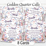 GODDESS CALL the QUARTERS, 8 Printable Cards, Cast a Wiccan Magic Circle, Make Sacred Space, Pentagram Pentacle Sorcery, Four Directions - Morgana Magick Spell