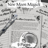 NEW MOON MAGICK 9 Pages, Wicca Witchcraft New Moon Correspondences, Moon Spell, New Moon Goddess Ritual Esbat Draw Down the Moon Printable - Morgana Magick Spell