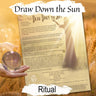 DRAW DOWN SUN, Wicca Sun Solar Spell Magic, Summer Solstice, Litha High Priestess Prayer Chant, Witchcraft God Altar Invocation Printable - Morgana Magick Spell