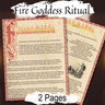 FIRE GODDESS RITUAL Printable 2 Pages