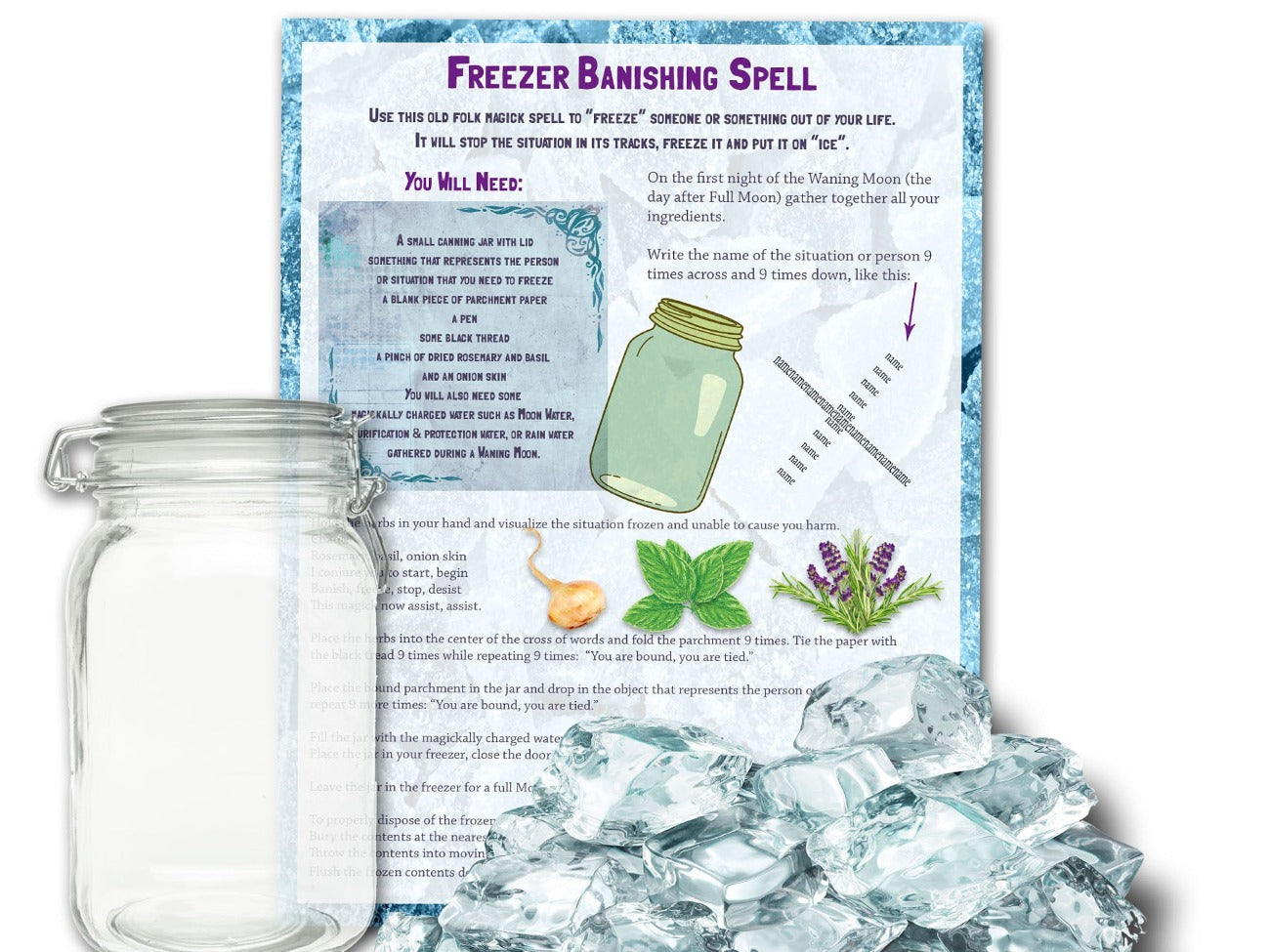 FREEZER BANISHING SPELL, Binding Defensive Magic, Ice Cube Go Away Spell, Put Your Enemy on Ice, Leave Me Alone, Wicca Freeze out bad luck - Morgana Magick Spell