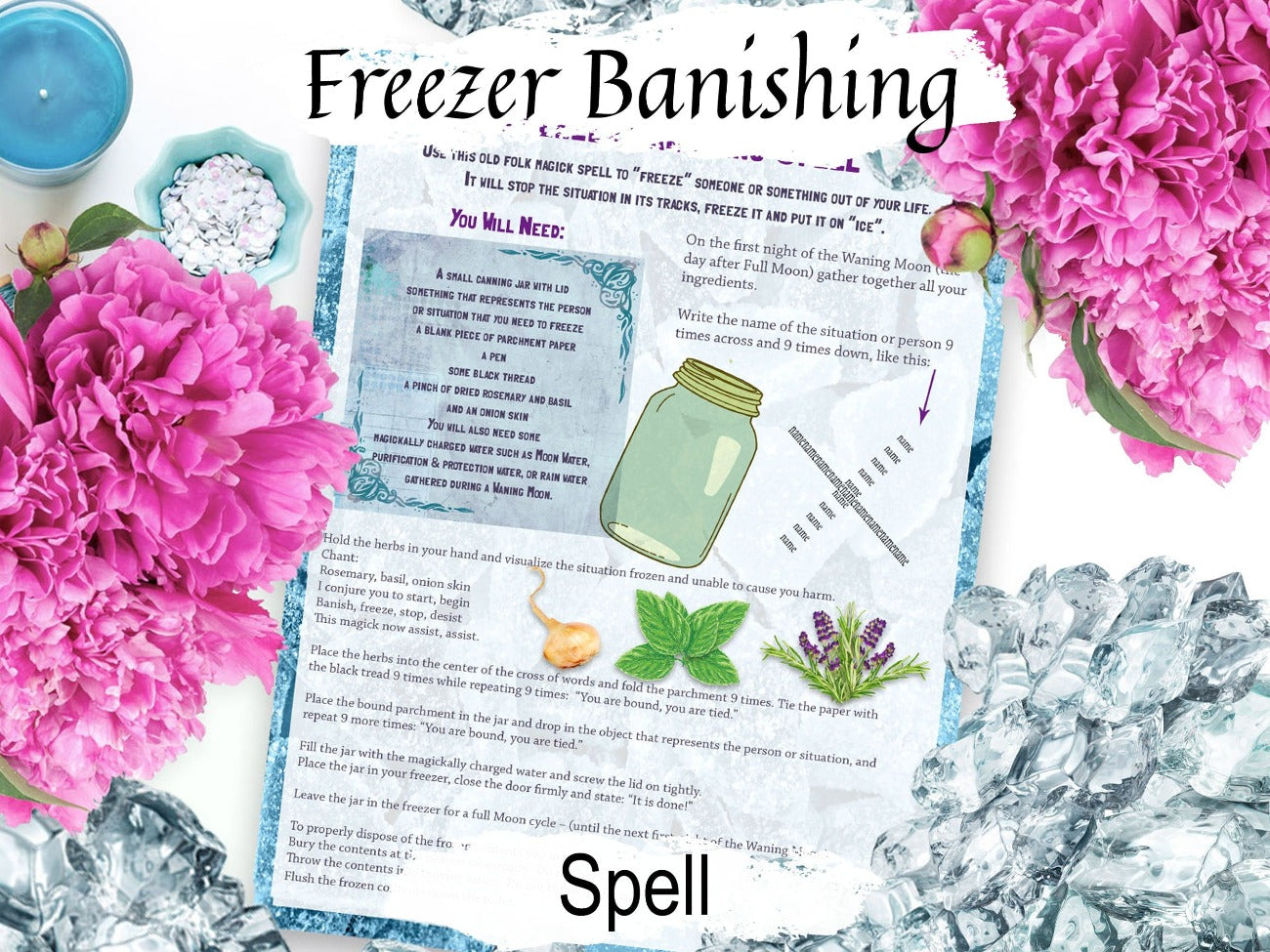 FREEZER BANISHING SPELL, Binding Defensive Magic, Ice Cube Go Away Spell, Put Your Enemy on Ice, Leave Me Alone, Wicca Freeze out bad luck - Morgana Magick Spell