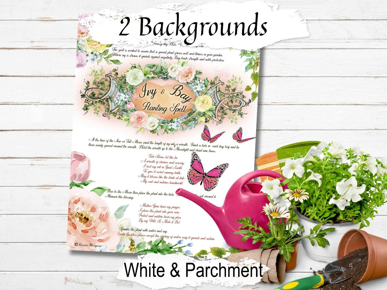 IVY & BAY PLANTING Spell, Herb and Flower Blessing Spell Ritual, Enchant a Plant, Green Witch Garden Spell Printable for your Grimoire - Morgana Magick Spell