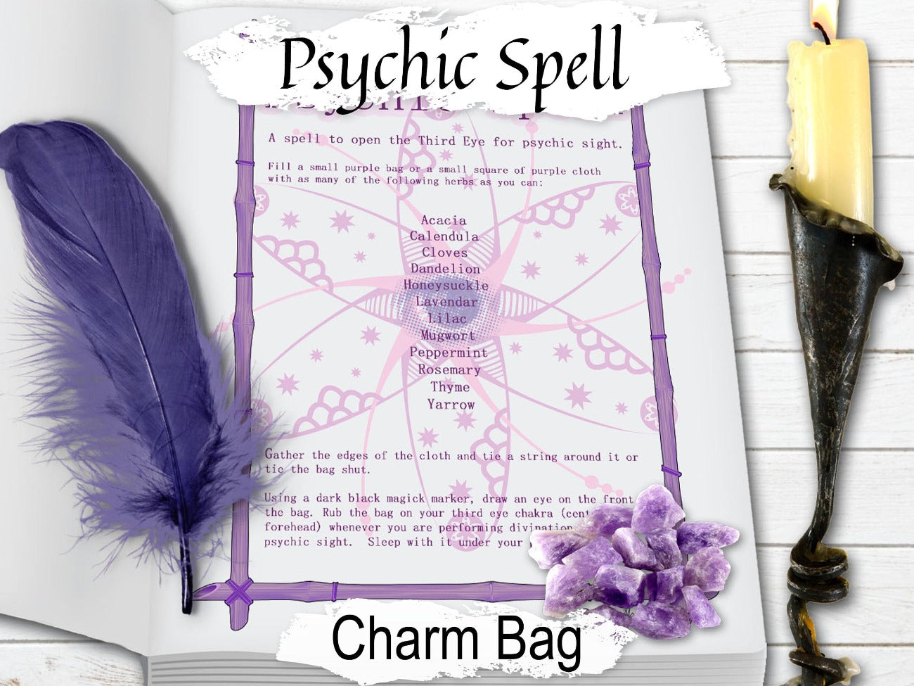 PSYCHIC SPELL, How To Open your Third Eye, Wicca Clairvoyant Magic, Telepathy Charm Bag Spell, Wicca Witchcraft Subconscious Mind Opening - Morgana Magick Spell