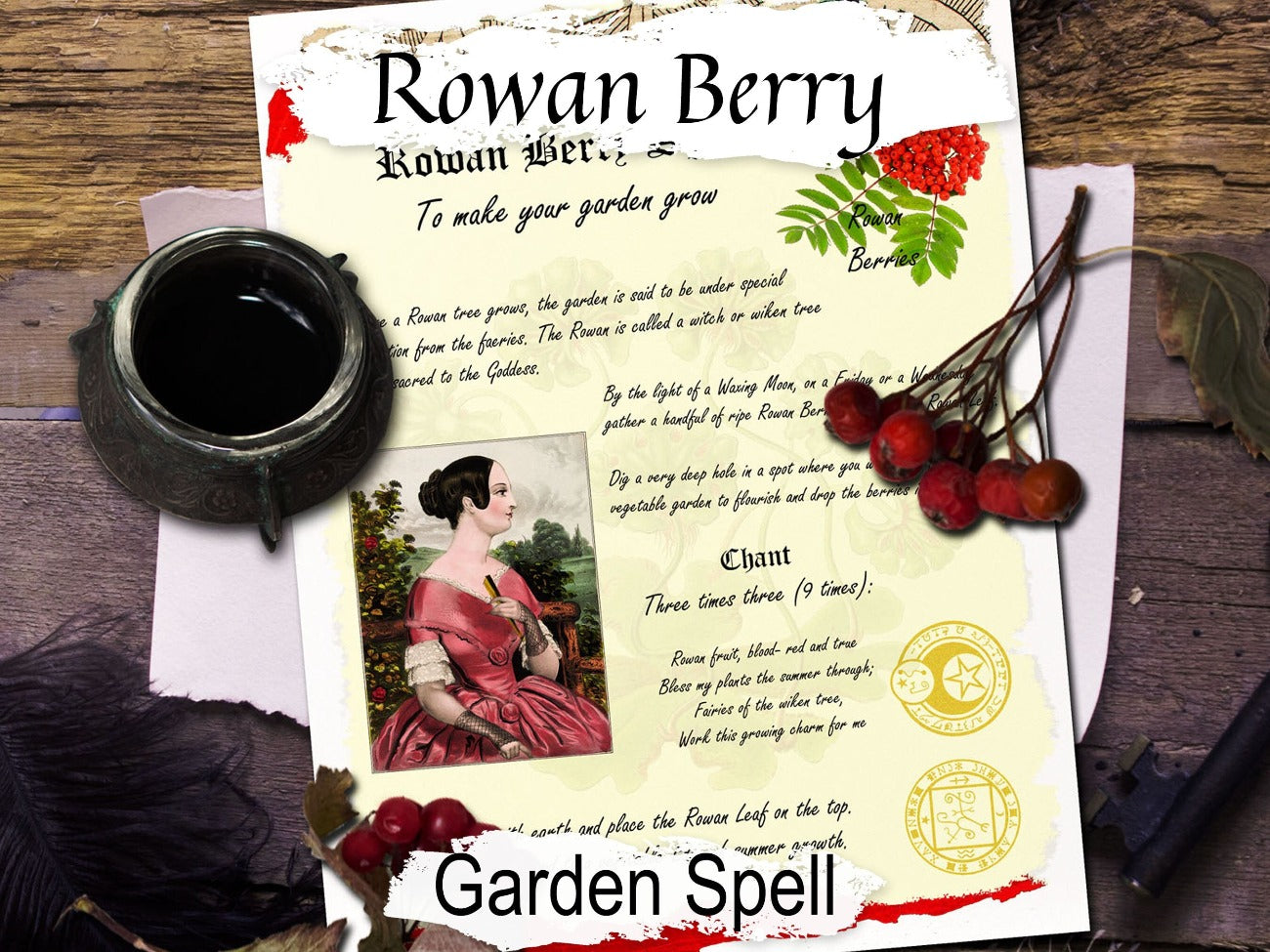 ROWAN BERRY SPELL, Make your Garden Grow, Wicca Garden Magic Blessing, Celtic Herb Spell, Garden Charm, Celtic Herb Rowan Flower Spell - Morgana Magick Spell