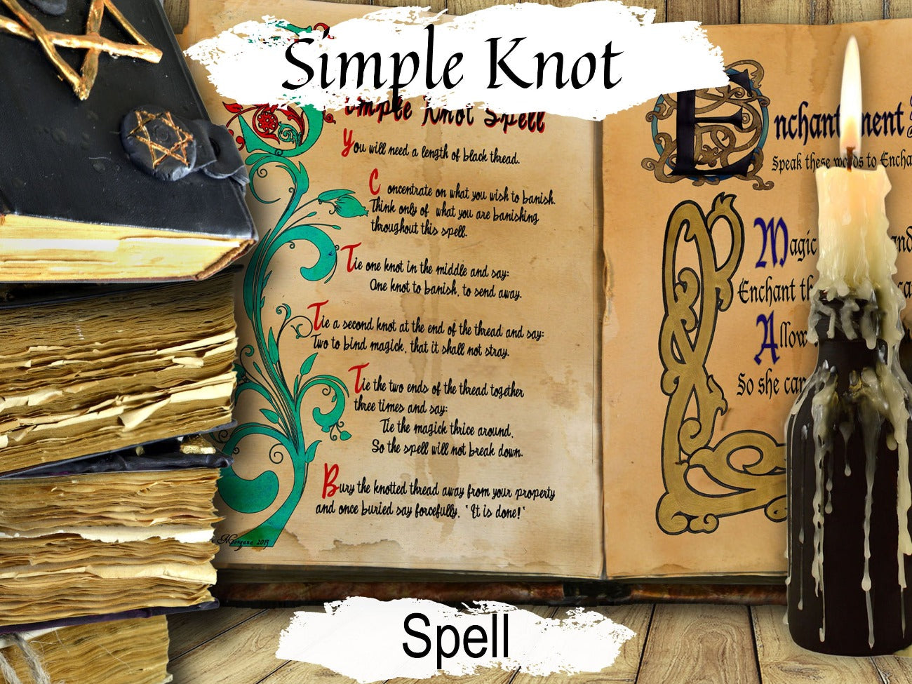 KNOT SPELL, Classic Witchcraft Magic, Easy-to-do, Charmed Style, Overcome obstacles, Banish Bind or Draw Energy, Wicca Ribbon Ritual - Morgana Magick Spell