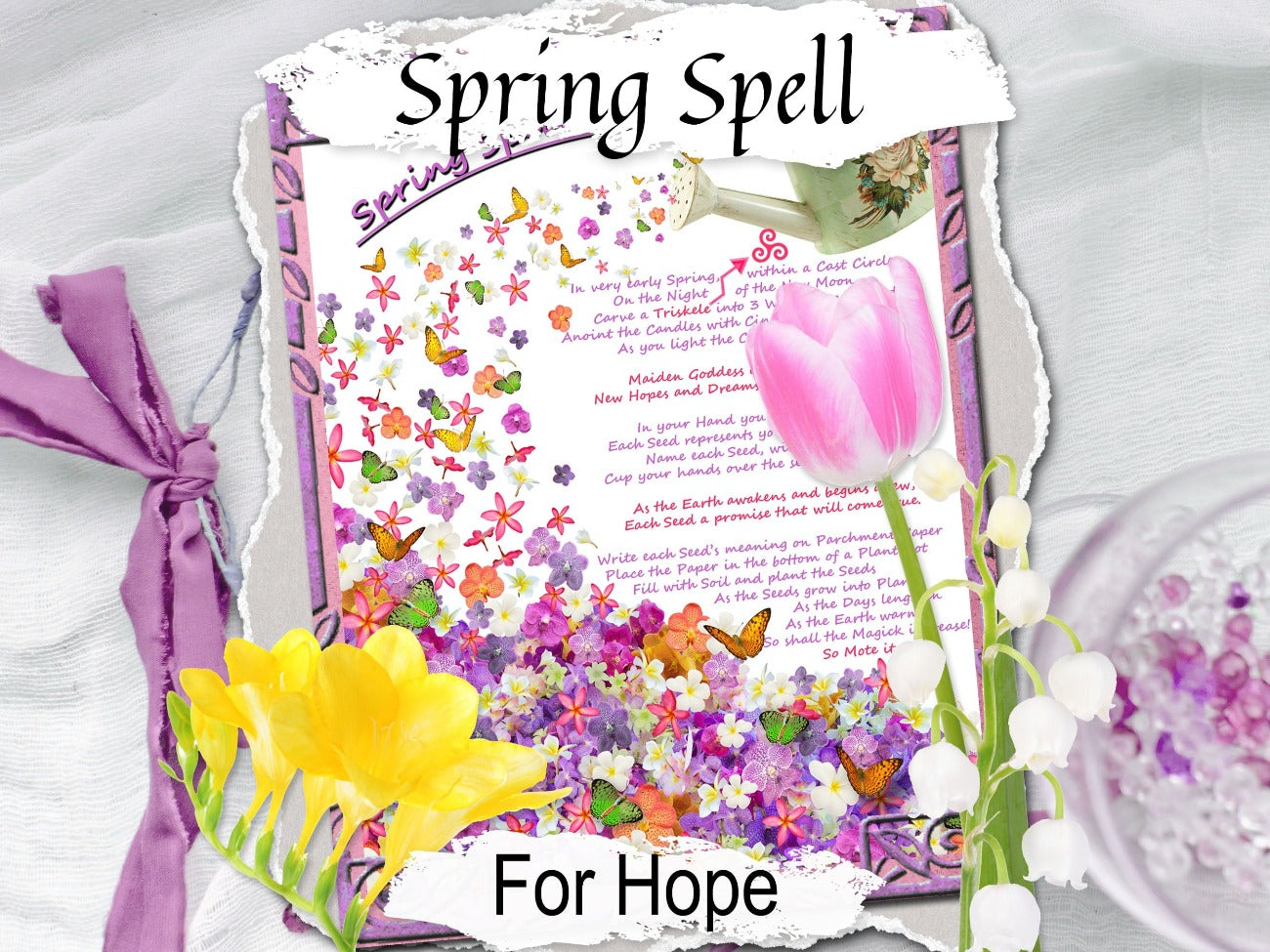 SPRING HOPE SPELL, Wicca Witchcraft Garden Spell, Spring Magick, Book of Shadows Printable, Ostara Sabbat, Spring Equinox Magic Ritual Altar - Morgana Magick Spell