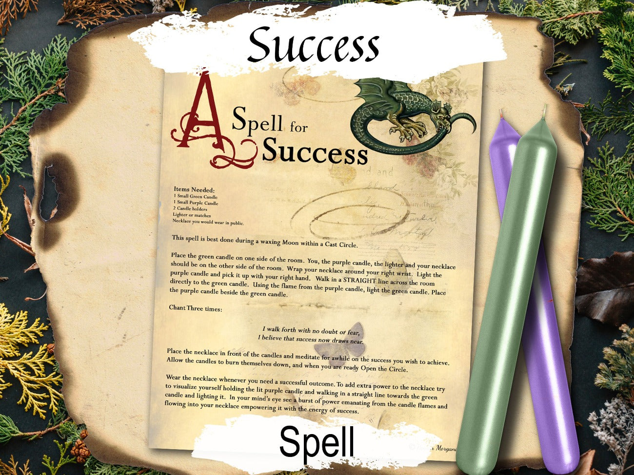 SUCCESS SPELL, Witchcraft Job Promotion Luck Spell, Road Opener Spell, Job Boosting Spell, Wicca Abundance Wealth Money Spell Printable BOS - Morgana Magick Spell