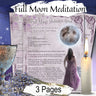 FULL MOON MEDITATION, Lunar Mindfulness Practice, Self-Care, Energy Cleansing, Relaxation technique, Inner Peace, Astral Projection, 3 Pages - Morgana Magick Spell