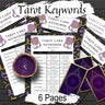 TAROT CHEAT SHEETS, Printable 5 Pages