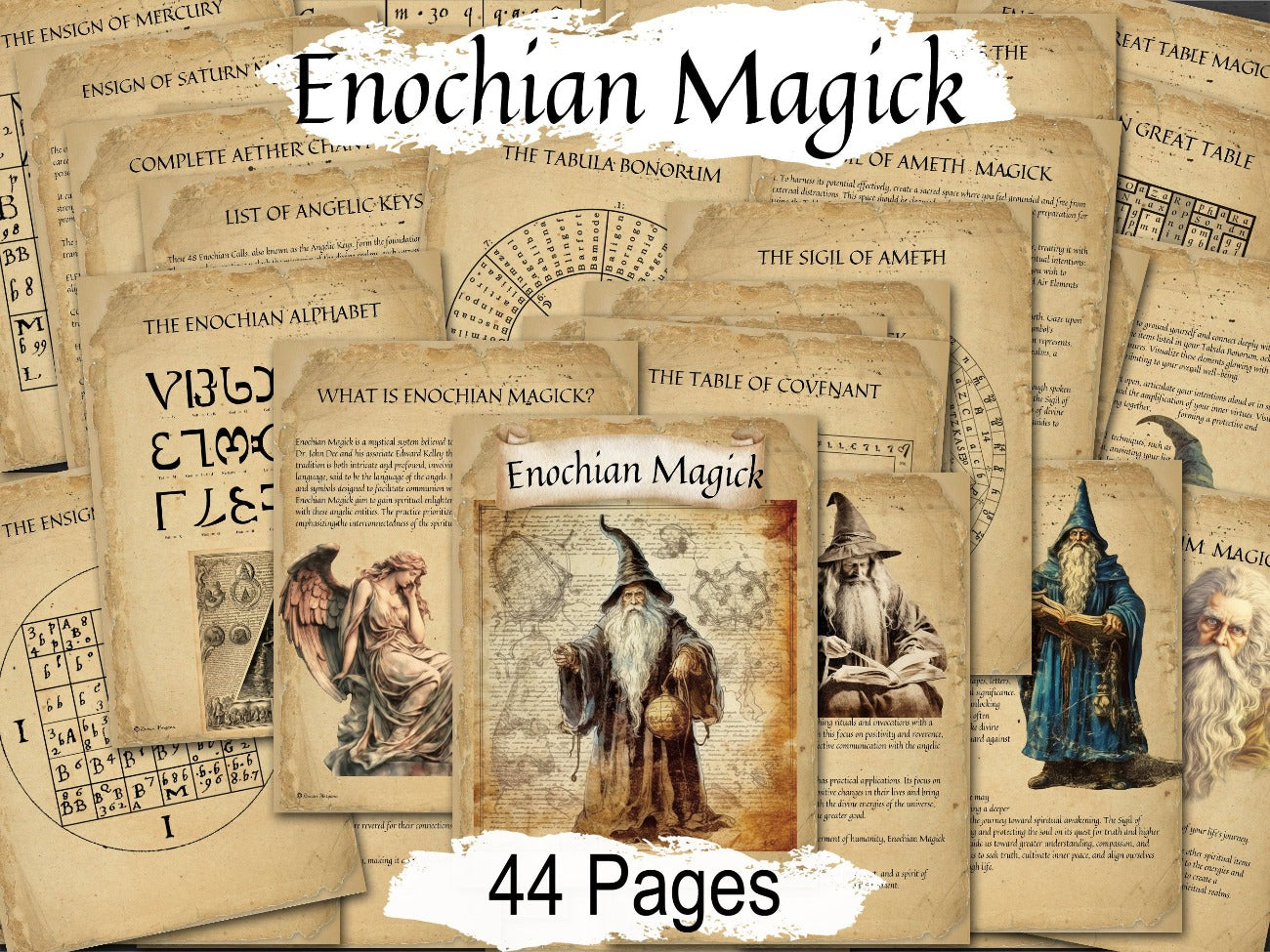 ENOCHIAN MAGICK and Angel High Magick Printable Book of Shadows, 44 Pages, Pagan Practical Magic, Morgana Magick Spell