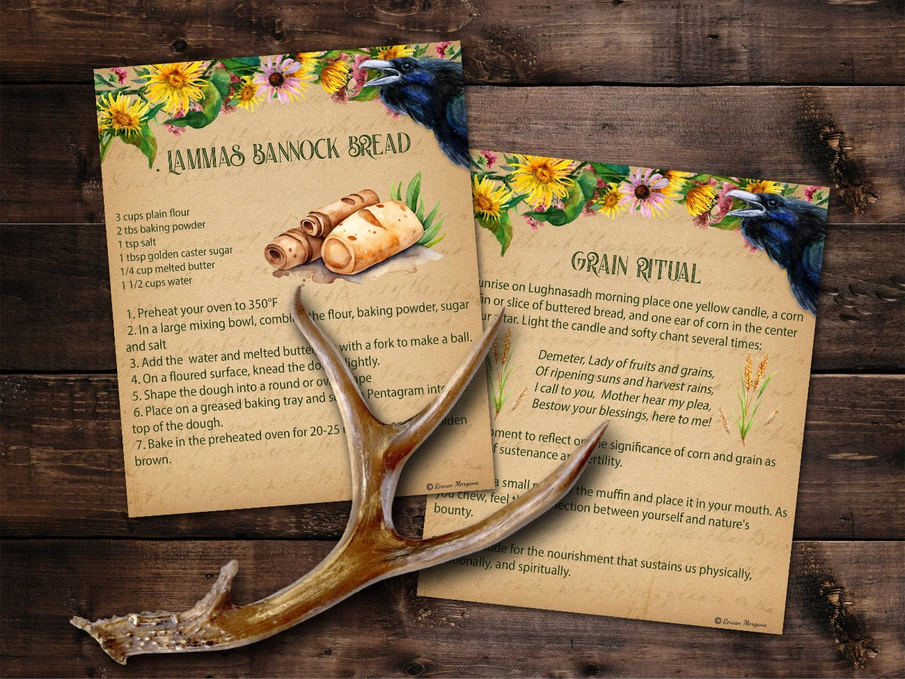 LUGHNASADH SPELL CARDS, Enchanting Spells, Unlock the Magic of Lammas, 10 Printable Postcards, Wicca Sabbat Altar, Pagan Witch Gift - Morgana Magick Spell