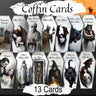 COFFIN CARDS, Halloween Vampire Girl, Horror Art Casket Decoration, Creepy Cute Tombstone, Samhain Gothic Bat Journal, 13 Printable Cards -Morgana Magick Spell