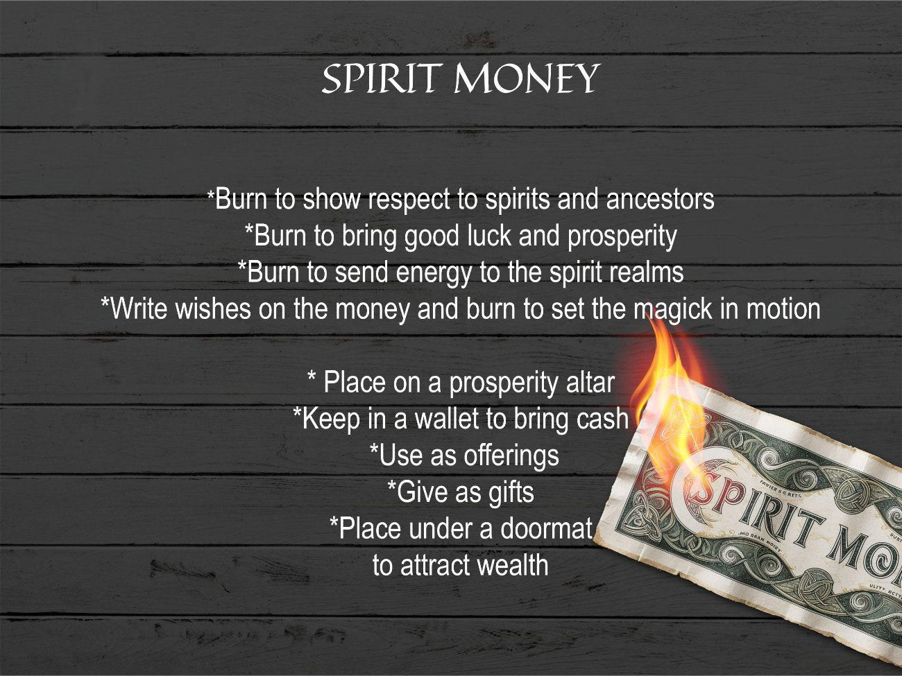 SPIRIT MONEY, Printable Wealth Magic, Haunted Ghost Ancestor Offerings, Money Blessing Joss Paper, Lucky Fortune Spell, Halloween Witchcraft - Morgana Magick Spell