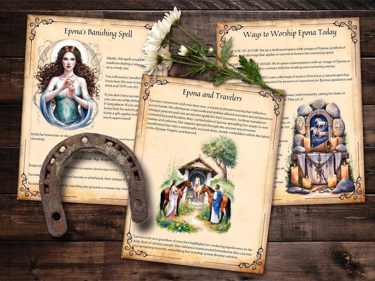 EPONA, Celtic Horse Goddess Guide, White Mare of Protection, Abundance & Prosperity Spells, 18 Printable Pages, Eponalia Ritual and Prayers - Morgana Magick Spell