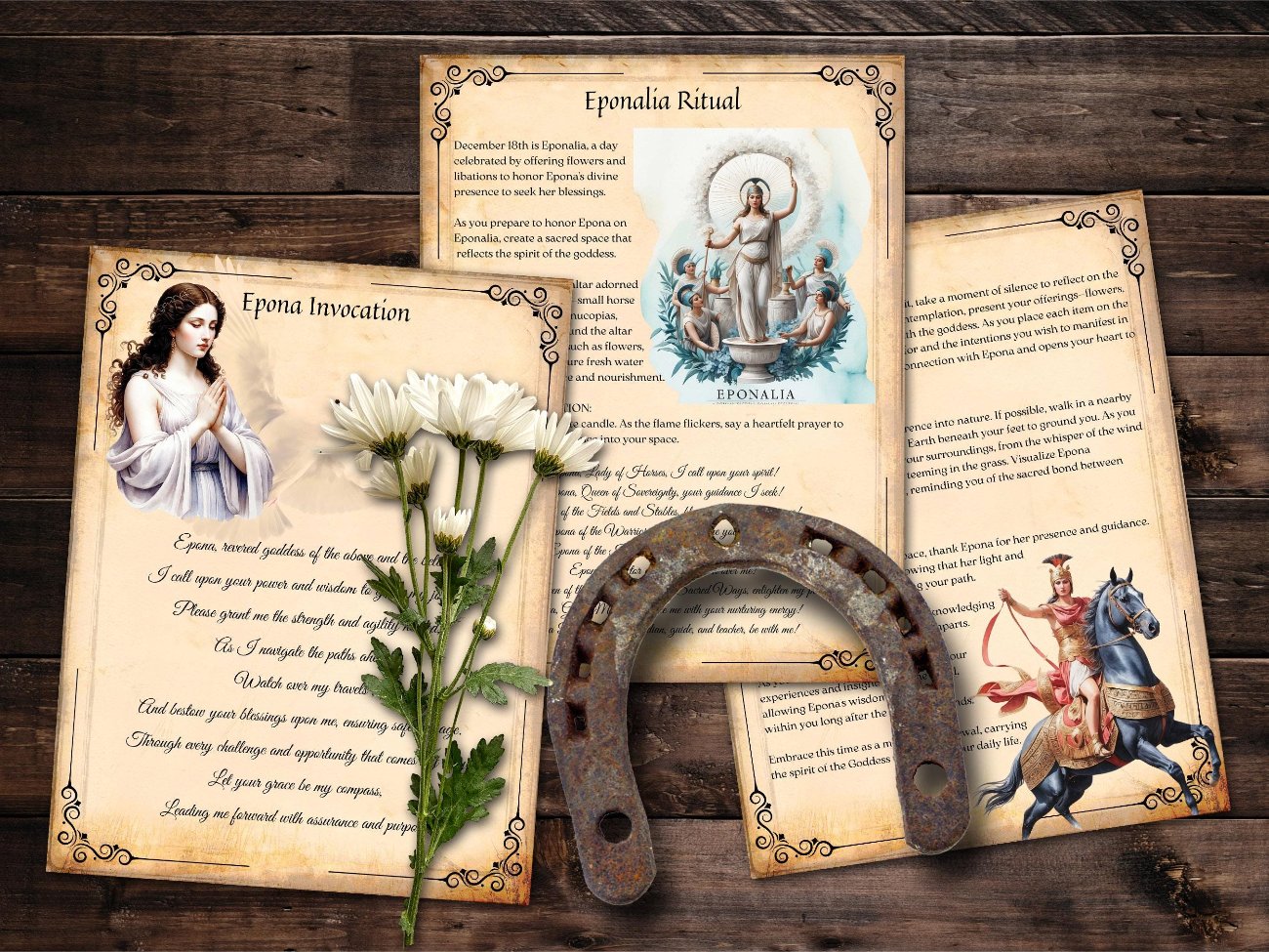 EPONA, Celtic Horse Goddess Guide, White Mare of Protection, Abundance & Prosperity Spells, 18 Printable Pages, Eponalia Ritual and Prayers - Morgana Magick Spell