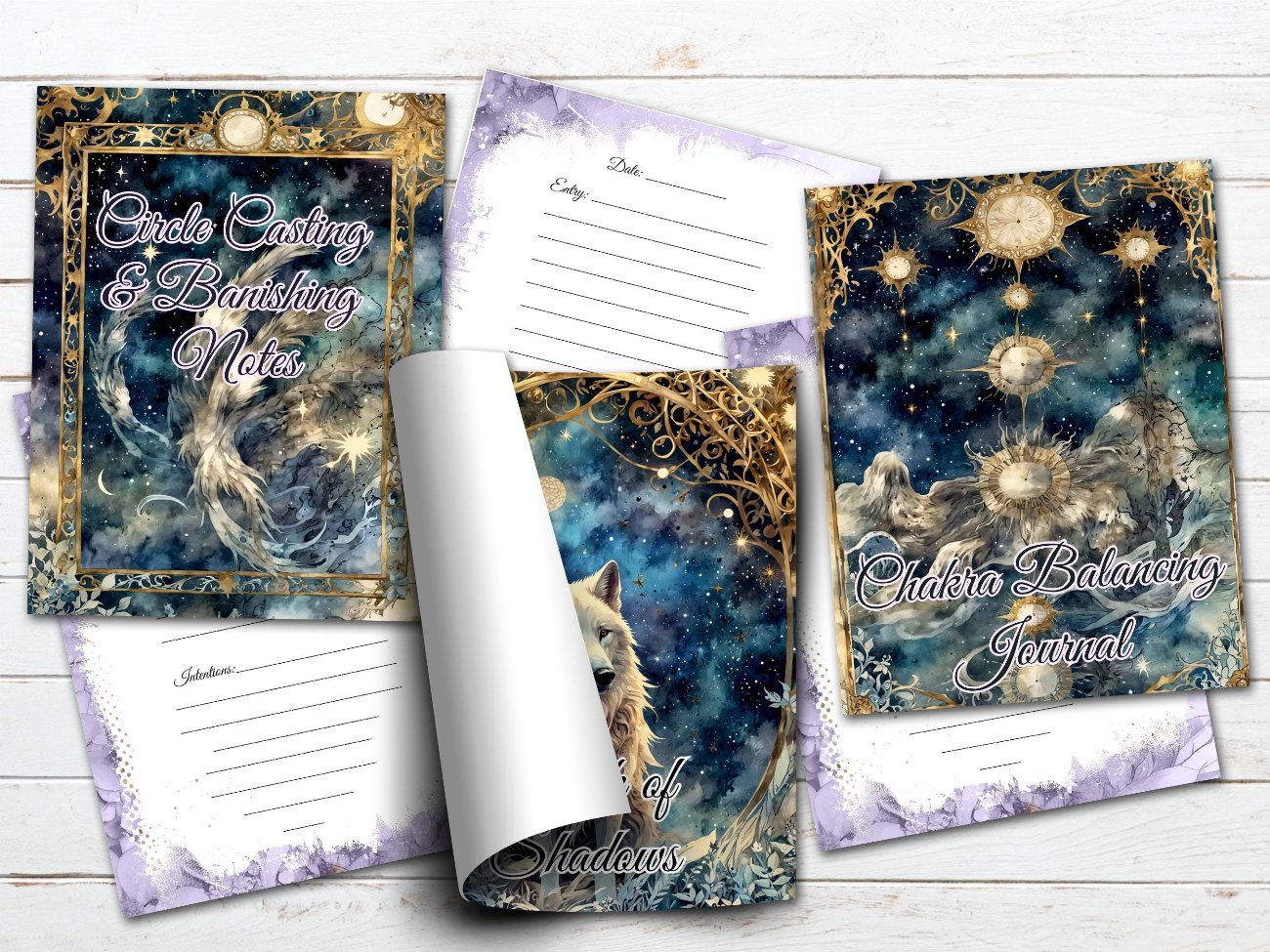 50 MAGIC lIFE, Logs Planners Journals, Shadow Work, Book of Shadows, Grimoire, 103 Printable pages, Celestial Notebook, Witchcraft