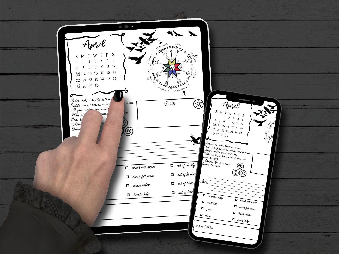 2025 CALENDAR PLANNER 13 Printable Pages, One page for each month plus a witchy Title Page, Plan your 2025 Pagan Wiccan Sabbats and Esbats - Morgana Magick Spell