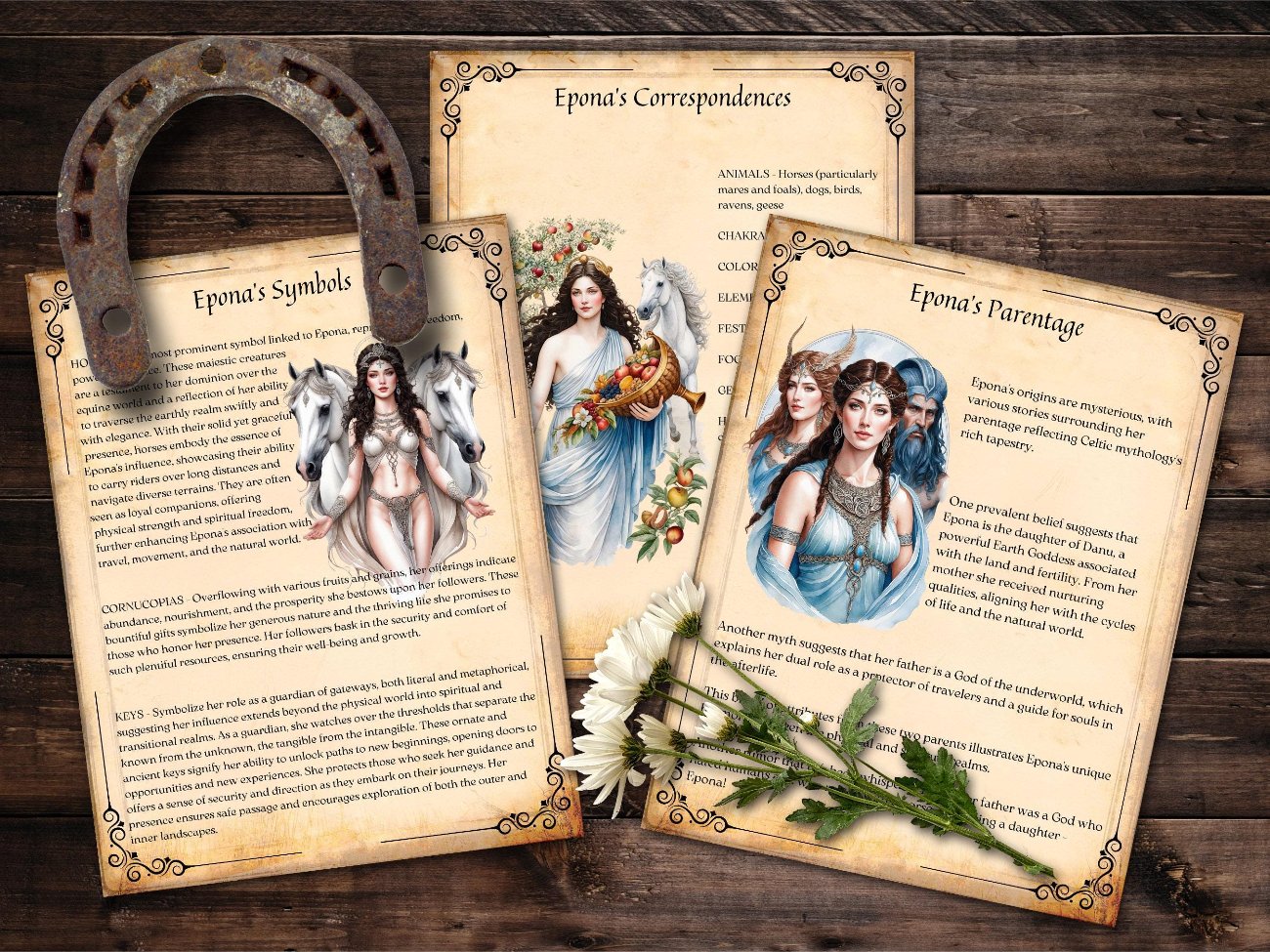 EPONA, Celtic Horse Goddess Guide, White Mare of Protection, Abundance & Prosperity Spells, 18 Printable Pages, Eponalia Ritual and Prayers - Morgana Magick Spell