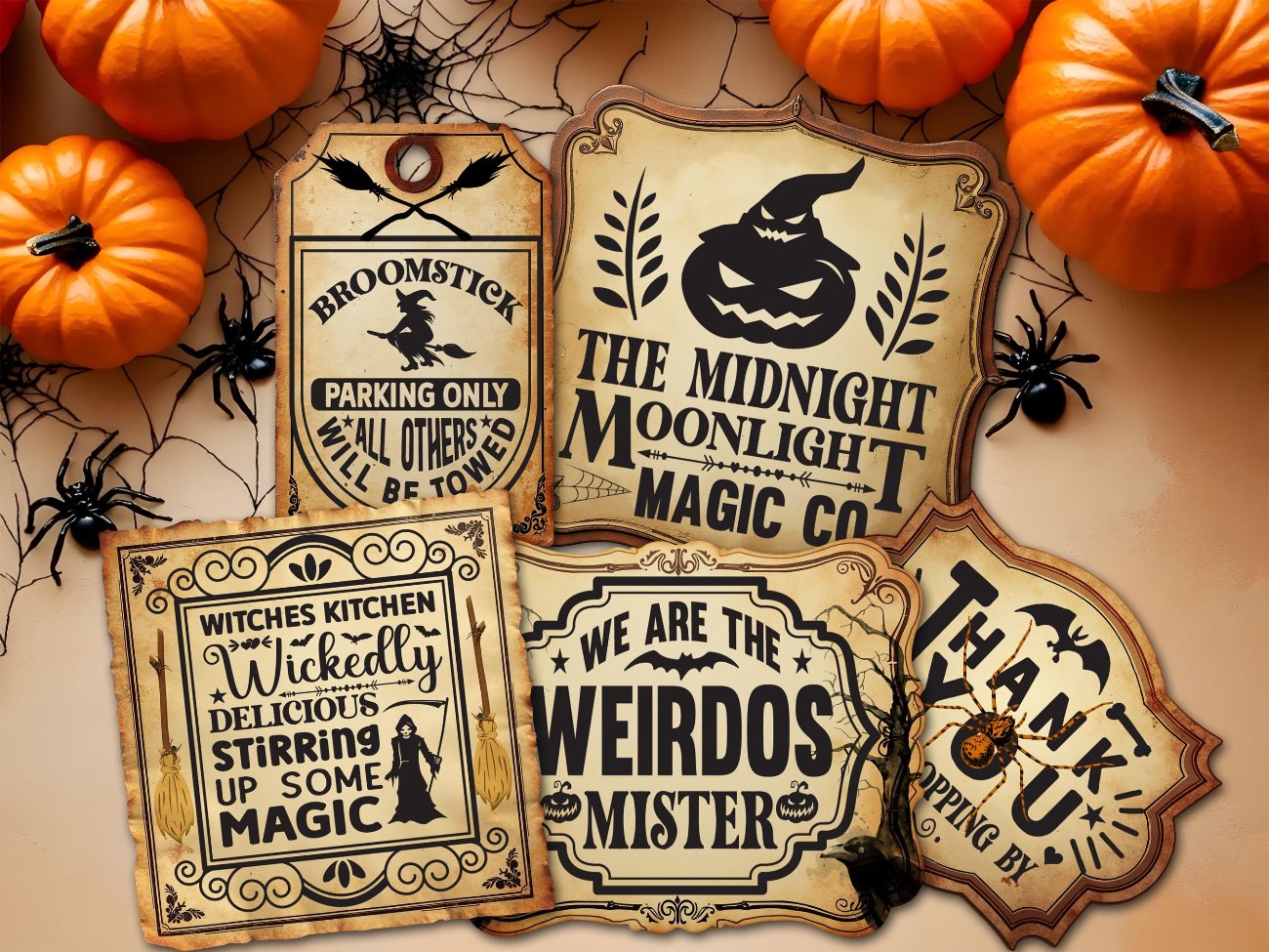 SPOOKY VINTAGE HALLOWEEN Apothecary Labels - Set of 20 PNGs - Morgana Magick Spell