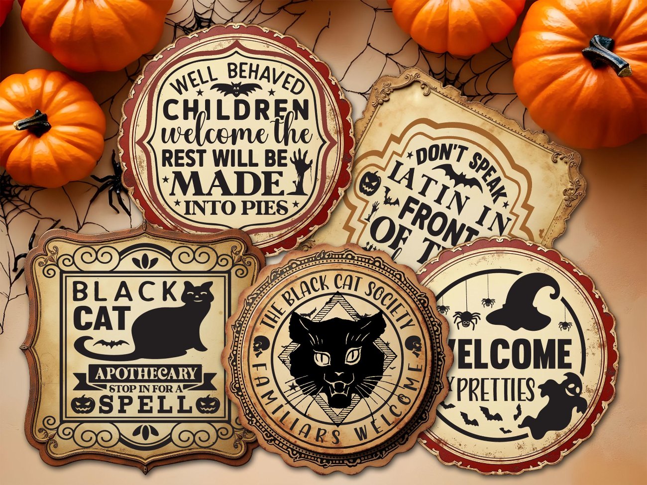 SPOOKY VINTAGE HALLOWEEN Apothecary Labels - Set of 20 PNGs - Morgana Magick Spell