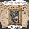 2025 CALENDAR PLANNER 13 Printable Pages, One page for each month plus a witchy Title Page, Plan your 2025 Pagan Wiccan Sabbats and Esbats - Morgana Magick Spell